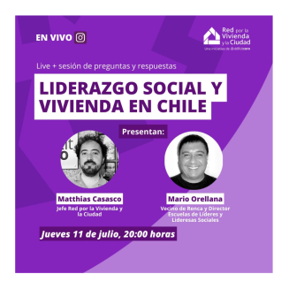 Súmate a la sesión en vivo junto a Mario Orellana: “Liderazgo social y vivienda en Chile”